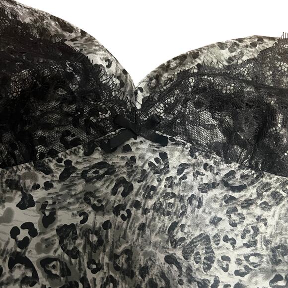 Ambrielle  Gray and Black Cheetah Satin Slip Dress Size XL - Picture 6 of 7
